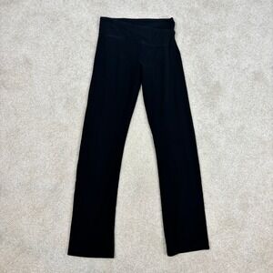 Victoria Sport Womens Black Crossover V-Waist Yoga Pants Straight Leg Size Small